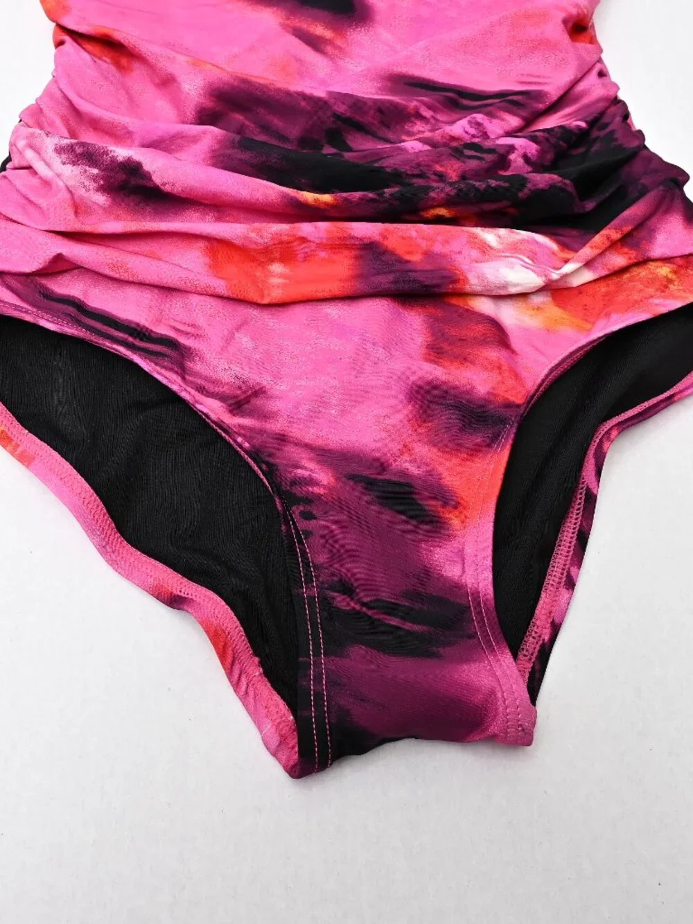 DKNY Women's Ruffle Neck One-Piece Swimsuit Underwired Pink purple Size Small - Picture 4 of 10